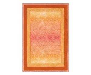 Bassetti Granfoulard Plaid Kerala O1 Orange 135 x 190 cm, Couverture de Luxe en 100% Coton mercerisé, Doux, léger, agréable au Toucher, Facile d'entretien