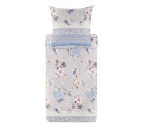 Bassetti Hanami 9329915 Parure de lit avec 1 taie d'oreiller 100% Satin de Coton Gris Perle G1 155 x 220 cm + 1 taie d'oreiller 80 x 80 cm