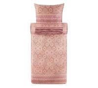 Bassetti Hanbury 9329906 Parure de lit avec 1 taie d'oreiller 100% Satin de Coton Rose poudré P1 135 x 200 cm + 1 taie d'oreiller 80 x 80 cm