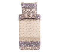 Bassetti Imperia 41 9323467 Parure de lit en Satin de Coton mako Beige 2 pièces avec Fermeture éclair Dimensions : 135 x 200 cm 80 x 80 cm