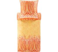 Bassetti Mergellina 9327405 Parure de lit avec 1 taie d'oreiller 100% Satin de Coton Orange O1 155 x 220 cm