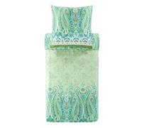Bassetti Mergellina 9327423 Parure de lit avec 2 taies d'oreiller en 100% Satin de Coton Vert V1 200 x 200 cm