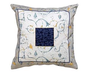 Bassetti OPLONTIS 9322744 Housse de Coussin pour Linge de Table en 100% Coton, Tissu Panama Bleu B3, Dimensions : 40 x 40 cm