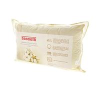 Bassetti Oreiller Coussin naturel en coton fabriqué en Italie pur coton naturel non traité 50 x 80 cm