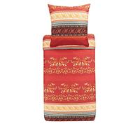 Bassetti Orosei R1 9323454 Parure de lit en Satin de Coton mako Rouge 2 pièces avec Fermeture éclair Dimensions : 155 x 220 cm 80 x 80 cm