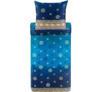Bassetti PALLAVICINO 9329899 Parure de lit avec 1 taie d'oreiller 100% Satin de Coton Bleu B1 135 x 200 cm + 1 taie d'oreiller 80 x 80 cm