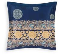 Bassetti PALLAVICINO 9330726 Housse de Coussin en 100% Satin de Coton - Bleu B1-65 x 65 cm
