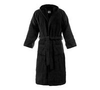 Bassetti Peignoir à capuche en coton, de nouvelles couleurs, pour homme, femme, disponible en différentes tailles et couleurs, G1 Noir, XXL