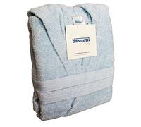 Bassetti Peignoir avec capuche en micro-eponge de pur coton - Tailles : Unisexe M - 46/48 CELESTE - 1300