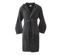 Bassetti Peignoir Doux 360 gr avec Capuche 100% Coton Hommes Femmes Éponge Grandes Tailles - ITALY Designed - VIVIAN Collection (FUMÉE FA - 3XL)