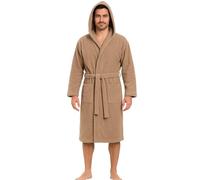 Bassetti Peignoir homme et femme en éponge 100 % coton 360 g/m² avec capuche, poches et ceinture - Collection Pop Color Uni, Corde, M