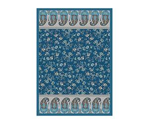 Bassetti Plaid Genova 9324113, 180 x 250 cm, en Coton mako satiné de Couleur Bleue, Dimensions : 180 x 250 cm
