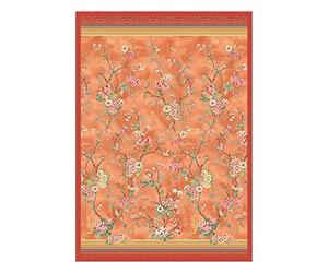 Bassetti Plaid Pallanza O1 en Satin de Coton mako Orange Dimensions : 155 x 220 cm