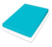 Bassetti Topper 558 9302352 Drap-Housse uni en Coton et élasthanne Turquoise 90 x 190 cm/100 x 220 cm