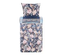 Bassetti Verona 9325834 Parure de lit avec 1 taie d'oreiller 100% Satin de Coton Bleu B1 135 x 200 cm + 1 taie d'oreiller 80 x 80 cm
