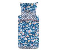 Bassetti Vicenza 9325847 Parure de lit + 1 taie d'oreiller 100% Satin de Coton Turquoise/Bleu pétrole B1 155 x 220 + 1 K 80 x 80 cm