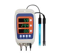 BASSFLY pH-mètre pour Sol Testeur de qualité l'eau 4 en 1, pH, température, EC, ORP, conductivité, détection hydroponique avec sonde à 2 électrodes -100