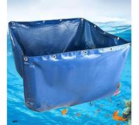 Bassin à carpes koï en PVC, Aquarium Multifonctionnel en PVC avec vanne de vidange, Bassin à Poissons en bâche de 0,5 mm, citerne d'aquaculture à Structure en Acier pour Bassin à Poissons Te