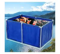 Bassin à poissons avec cadre en acier et vanne de vidange - Grande capacité - Piscine d'aquaculture en toile pour l'extérieur - Idéal pour les carpes koï