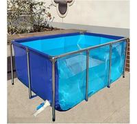 Bassin à poissons, cadre circulaire épais en acier avec doublure en PVC et panneau de visualisation pour une utilisation en extérieur, plusieurs pour jardins aquatiques polyvalents