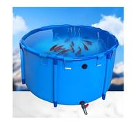 Bassin à poissons en bâche avec cadre en acier - Piscine pliable en plastique rigide - Réservoir d'eau de 750 gallons - Bassin de sol en bâche PVC (2412L/637GAL-1,6 x 1,2 m (D x H)