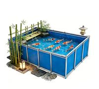Bassin À Poissons En PVC, Bassin Hors Sol, Bassin Hors Sol En Toile, Utilisation À L'intérieur Et À L'extérieur (adapté Aux Carpes Koï Et Aux Poissons Rouges), Équipé D'une Vanne De Vidange(1.5x1x1m)