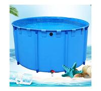 Bassin à Poissons en Toile, Bassin Circulaire Hors Sol en Toile, avec Support métallique, pour Aquarium, arrosage et Stockage de l'eau, Facile à Installer (Couleur : Bleu, Taille : 1,8 x 0,8