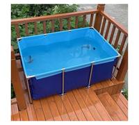 Bassin à poissons en toile hors sol, bassin à poissons pliable avec vanne de vidange, aquarium portable for une utilisation en intérieur, piscine de rétention temporaire for la natation(2*1.5*0.7m)