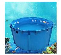 Bassin à Poissons en Toile, Piscine Hors Sol, Bassin Rond en Toile, Grand Aquarium Pliable avec Support métallique pour Stocker l'eau d'irrigation (Couleur : Bleu, Taille : 2 x 0,8 m/2 400 L