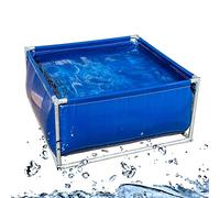Bassin à Poissons en Toile, Piscine rectangulaire Hors Sol, réservoir d'eau d'aquarium extérieur en Toile PVC avec Cadre en Acier et vanne de vidange pour étangs, Aquarium, Poissons Rouges e