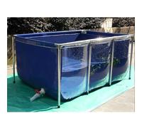 Bassin à poissons en toile PVC avec cadre en acier - Piscine hors sol durable pour une utilisation en extérieur - Réservoir de stockage d'eau pliable avec fenêtre transparente