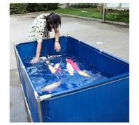 Bassin à poissons en toile PVC - Grande piscine hors sol rectangulaire avec cadre en acier, réservoir de stockage d'eau pliable, installation facile pour le camping, l'arrière-cour et l'util