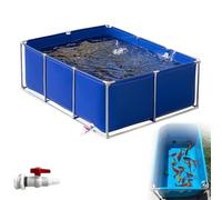 Bassin à poissons en toile PVC - Réservoir d'eau temporaire pour l'élevage de carpes koï, grande citerne d'aquaculture avec support