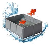Bassin à poissons en toile PVC - Réservoir d'eau temporaire pour l'élevage de carpes koï, grande citerne d'aquaculture avec support