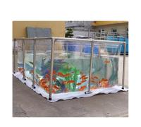 Bassin à poissons en toile PVC transparente, réservoir d'eau temporaire visible au-dessus du sol pour l'élevage de carpes koï, réservoir de tortues d'intérieur et d'extérieur, solution de stockage