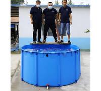 Bassin à poissons extérieur avec cadre durable, bâche pliable, pour l'élevage de carpes koï et l'agriculture, installation facile