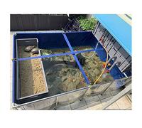 Bassin à poissons extérieur en PVC avec cadre en acier - Panneau de visualisation transparent, réservoir d'eau durable pour la maison, le jardin, l'aquarium