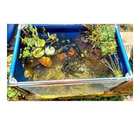 Bassin à poissons extérieur et piscine d'aquarium avec doublure en toile PVC flexible et cadre en acier, panneau de visualisation transparent, idéal pour l'élevage et l'utilisation d'un réservoir