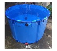 Bassin à poissons hors sol avec support, grand réservoir d'eau circulaire en toile avec valve de vidange pour poissons koï de jardin