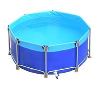 Bassin à poissons hors sol durable avec support, réservoir d'eau en toile pour koi, piscine de jeu pour enfants, jardin et ferme, comprend une vanne de vidange