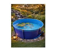 Bassin à poissons hors sol en PVC épais 3 x 1 m rond avec E pour l'agriculture hydroponique et l'eau Sto Installation facile Utilisation en extérieur