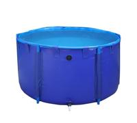 Bassin à poissons hors sol pliable en toile durable avec cadre épais, 1 x 1 x 0,8 m, idéal pour l'agriculture et l'irrigation en plein air