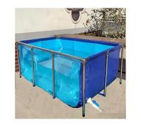 Bassin à Poissons Pliable d'intérieur, Cadre en Acier Transparent Libre d'intérieur d'aquarium de Toile for des Tortues Koi(140x140x35cm)