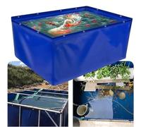 Bassin à poissons pliable en PVC avec valve de vidange - Aquarium d'extérieur portable pour animaux aquatiques - Solution de stockage d'eau robuste