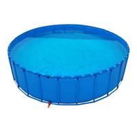 Bassin à poissons pliable en PVC avec vanne de vidange - Piscine de stockage d'eau extérieure pour koi, tortues et poissons d'eau salée - Réservoir temporaire en toile pour aquarium