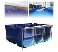 Bassin à poissons pliable et intérieur autoportant, toile en PVC transparent avec cadre en acier et vanne de vidange pour un entretien facile, idéal pour la décoration de la maison et du jardin