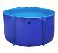 Bassin à poissons portable pliable pour une utilisation en extérieur - Doublure en PVC et support de tuyau - Installation facile - Piscine circulaire de stockage d'eau pour baptême et jardin