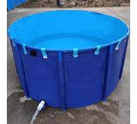 Bassin à poissons rond portable en toile PVC 2500 L pliable avec support, installation facile, bleu, 2 x 0,8 m - Idéal pour l'aquaponie et le jardinage