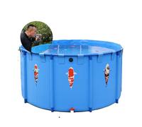 Bassin à Poissons Rouges Hors Sol avec vanne de vidange - Bassin à Poissons en Toile PVC Durable et Cadre en Acier pour la Vie Aquatique en extérieur, Installation et Entretien faciles