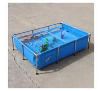 Bassin à poissons temporaire multifonction en toile PVC avec cadre en acier, design pliable et étanche avec vanne de vidange pour jardin agricole et utilisation d'urgence
